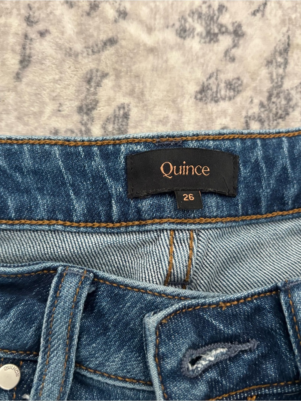 Quince Women's Blue Denim Jeans - Classic Mid Wash